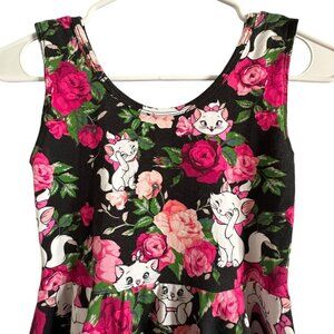 Wild Rich Kids Twirl Dress girls Size 11/12 Disney Marie Floral Black sleeveless